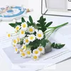 装飾的な花28ヘッドシミュレートされた花デイジー高品質のマルチカラーchrysanthemum偽のオフィスウェディングホームデコレーション