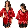 Hot Selling Sexy Lace Edge Plus Size Glossy Fabric Pajamas and Nightdresses