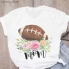 T-shirt féminin plus taille Football Football Mom Soccer Baseball Game Game Day Slve Summer Lady Womens Vêtements Tops T-shirt Ts Wear T-shirt Y240420