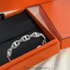 Fashion Brand Designer Pig Snout Bracelet Top S Sterling Sier Round Hollow Lock Chain Open Cuff Bangle for Women Jewelry with Box Party Gift