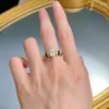 클러스터 반지 Springlady 18K Gold Plated 925 Sterling Silver Sparkling 6 8 mm 타원형 실험실 Sapphire Gemstone Party Ring Fine Jewelry