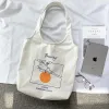 Wristlets Canvas bag women's one shoulder new fruit orange art Japanese college students ins simple portable printed canvas bag