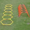 6Pcs Training Rings Agility Football Ring Equipment Folded Hexagon Soccer Footwork Ladder Exercising Multi Supplies Hex Hurdles 240407