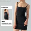 Desginer Als Yoga Aloe Skirt Shirt Clothe Short Woman Solid Color Base Dress Suspender Vest Summer with Chest Pad Sexy Tight Fitting Slimming and Buttocks Wrapped Spo