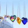 Dekorative Figuren 3/4,5 cm 3d herzförmige Sonnenfänger Kristall Hanging Anhängerliebhaber Valentinstag Geschenk Kawaii Pfirsich Handwerk Heilung