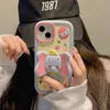 Cell Phone Cases 3D Cartoon Cute Little Elephant Phone Case For iPhone 15 14 13 12 11 Pro Max Soft Silicone Shockproof With Bracket iPhone Cases J240418