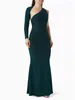 Party Dresses Selling One Shoulder Neckline With Long Sleeve Mermaid Satin Evening Dress Sexy Open Back Floor Length Gown For Women 2024