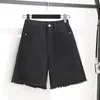 Shormuda da donna più di dimensioni Bermuda COMFOTTO BERMA COMFOTTO ORMINE RAW SHORTS STHETS BLACI PRESO SCHETTI NERO con tasche OUC1531 240409