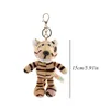 Mignon de dessin animé Animal en peluche Keychain Elephant Turtle Lion Wolf Hippopotamus Koala Ratcoon Tiger Cat Deer Bear Soft Toy Girl 240418