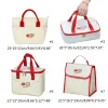 Bags Women Cute Lunch Bag Insulated Canvas Cooler Handbag Aluminium Foil Thermal Food Box Family School Picnic Dinner Container