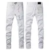 paarse jeans heren designer borduurwerk quilten gescheurd voor trend merk vintage pant casual solide klassieke rechte jean