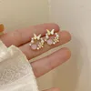 Stud Earrings Simple Cute Zircon Butterfly Earring For Women Exquisite Korean Fashion Crystal Cherry Blossom Small Ear Studs Aesthetic