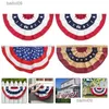 Party Decoration Independence Day American Flag Banner Patriotic Bunting Pleated Fan USA Festival för utomhus 4: e JY Drop Deliver Dhhfj