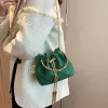 Tassen nieuwe vrouwen trendy kleurrijke diamante ketting kwastjes kruislichaam schouder emmer tas lady bakken rond handgreep handtas messenger tas