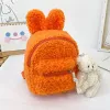 Bags Kids Toddler Plush Backpack Cute Bunny Ear Kindergarten School Bag Winter Warm Fleece Daypack Outdoor Travel Bag for Boys Girls