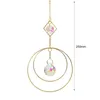 Figurines décoratives Suncatcher Crystal Ball Iron Ring Pendre suspendu pour la maison Garden Décoration Venture Éolien