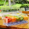 Aufbewahrung Flaschen klarer Lebensmittelbehälter mit Clip Spoon Outdoor Picknick Obst Gemüse Frische Halten Sie Gewürze ein geteiltes Tablett geteilt