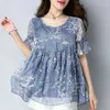 Women's Blouses Fashion Printed Folds Flare Sleeve Floral Chiffon Blouse Women Clothing 2024 Summer Oversized Casual Pullover Commuter Shirt