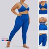 Sportsets plus Kurve lu Align Yoga Meerjungfrau Frauen hohe Taille Sport eng nackt -Dyrying großer Anzug Zitronen -Fitness -Training