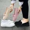 Casual Shoes Women's Summer Footwear Slip On Female Chain Ballet Flats Sneakers Elegant Comfortable White Ladies Loafers