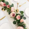 Fiori decorativi vite di rosa artificiale per sfondo da parete decorazione del matrimonio giardino eucalipto tavolo da pranzo fiore rattan fai da te artigianato 1,6 m