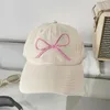 Ball Caps Ins Pink Bow Broidered Baseball Cap printemps et été Protection solaire polyvalente mignonne douce belle femme chapeaux