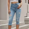 Frauen Jeans Vintage lässige Denim Frauen Einfache zerrissene alte elastische Tasche Kumpel Frau Kleidung Korean Streetwear Pantalone