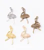 50st 3620mm Silver Color Gold Ballet Dancer Ballerina Charms Antique Bronze Ballet Pendants For Armband Earring DIY Jewelry7373951
