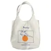 Заручители Canvas Bag Женство одно плечо новое фруктовое апельсиновое искусство японские студенты колледжа Ins Simple Portable Printed Canvas сумки