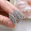 Cluster Rings S925 Silver Fashion Instagram trendig liten kjol fan ring design doft söt bröllop smycken grossist