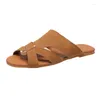 Slippers 2024 Fashion d'été Sands pour femmes chaussures de plage Femmes décontractées talon bas ouvert femelle tendance