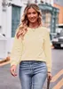 Frauen T-Shirts WediFor Elegant O Hals Frauen Langarm Langarm Solid Color Casual T-Shirt Herbst Winter Büro Arbeit Damen Kleidung Dropship