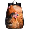 Sacs Farm Poulet Print Backpack Girls Boys Book Bag Sac Étudiant sac à école adolescente Femme Men de voyage Racksacks Daily Casual Backpacks