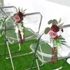 Fleurs décoratives Artificial Outdoor Events plomb Supplies Decoration de mariage Chaise de mariage Roses Péon Fleur