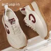 Chaussures décontractées Audispin 4cm Vulcanize Vulcanize Plateforme de cuir authentique printemps Sneaky Femey Sneaky High Brand Fashion Sneakers