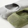 Chaussettes pour hommes 1 paire solide non glissée en silicone invisible no show cotton masques anticacterial déodorant basse coupé la cheville