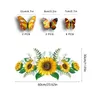 Autocollants muraux autocollants de tournesol autocollant amovible décale de fleur étanche 3D papillon floral papier peint pour enfants pour bébé chambre à coucher décoration de salon