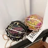 Sacs à bandouliers Alphabet Graffiti Round Round Pu Leather Zipper Crossbody for Women 2024 Fashion Chain Handbags and Gurses Lady