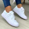 Casual Shoes Maogu Fashion Round Toe Gold Women Vulcanized Running Solid Color Low-heeled Flat Shoe 2024 Lace Up Female Sneakers