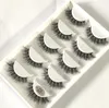 Falska ögonfransar Återanvändbara 5 par 3D Faux Mink Lashes Fluffy Soft Wispy Natural Long Dramatic Volume Makeup Kit