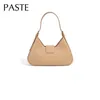 Shoulder Bags Ins Chic Design Adjustable Straps Armpit Bag Beige Split Cow Leather Women Handbag Street Satchel Hobo Tote