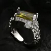 Anelli a cluster S925 Sterling Silver for Women Men Fashion Forme irregolari linee di trama zircone gioielli punk