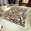 Big Carpet en pierre pour le salon coloré pavé pavé de flanelle imprimée tapis de chambre à coucher