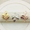 Rings Hotel Leaves Serviket Metal Western Food Serveins Ring Banquet Party Dinner Table Decoration Handel Holder Buckle Decor Th1359 S