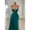 Party Dresses Chic Women Evening Dress Strapless Floor Length Chapel Train Sleeveless Formal Occasion Pretty Satin Luxury Prom