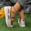 Casual Shoes Woman Christmas Breathable AthleticTennis Sneakers 2024 Fashion Elk Print Mesh Flats Women's Footwear Xmas Gift