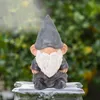 Garden Decorations Gnome Resin Structure Stable Bottom Retro Style Figurine For Patio Porch Pointed Head
