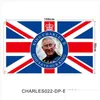 Bannerflaggor British King Charles III Flag Elizabeth II FINNING Bakgrundsduksaffisch 2022 Union Jack Y2209 Drop Delivery Ho Dhuyr