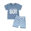 Наборы одежды для малыша Baby Boy Summer Etbits Print Print Tops с коротки