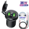 Nieuwe 12V CAR USB -oplader Socket Snellaad CAR -lader QC3.0 USB C Port Sigarettenaansteker Voltmeter Auto